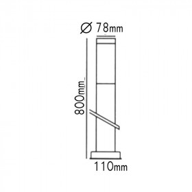 Φωτιστικό Κολώνα E27 Ασημί BT1003H08 ACA LIGHTING