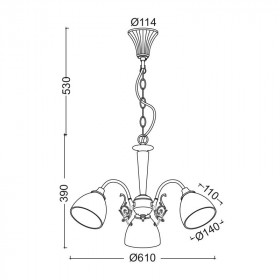 Φωτιστικό Τρίφωτο Ε14 Λευκό Πατίνα Perone DL8163 ACA LIGHTING
