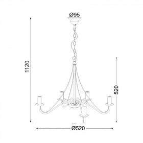 Φωτιστικό Πεντάφωτο Ε14 Καφέ Palmyra DLA0015 ACA LIGHTING