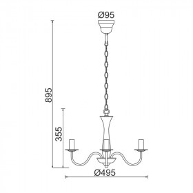 Φωτιστικό Τρίφωτο Ε14 Μαύρο Knossos DLA12013PB ACA LIGHTING