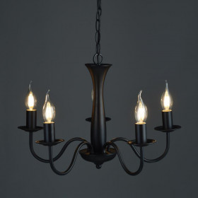 Φωτιστικό Πεντάφωτο Ε14 Μαύρο Knossos DLA12015PB ACA LIGHTING