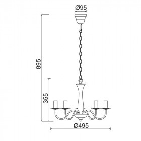 Φωτιστικό Πεντάφωτο Ε14 Λευκό Knossos DLA12015PW ACA LIGHTING