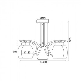 Φωτιστικό Πεντάφωτο E27 Χρώμιο Amstel DLA814A5 ACA LIGHTING
