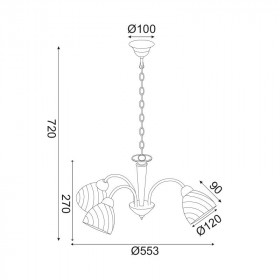 Φωτιστικό Τρίφωτο Ε14 Χρώμιο Byron DLX7393 ACA LIGHTING