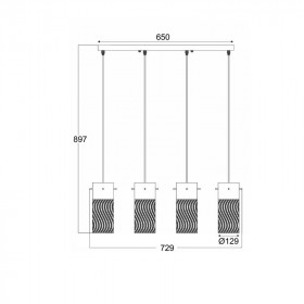 Φωτιστικό Τετράφωτο E14 Ασημί Dali FW50504 ACA LIGHTING