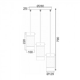 Φωτιστικό Τρίφωτο E14 Ασημί Mane FW50673 ACA LIGHTING