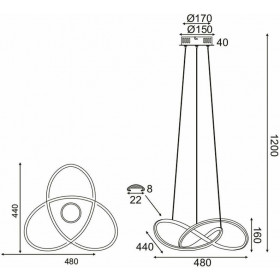 Φωτιστικό LED 48W 3000k Μαύρο HM92LEDP48BK ACA LIGHTING