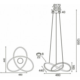 Φωτιστικό LED 48W 3000k Μαύρο HM92LEDP48BK ACA LIGHTING