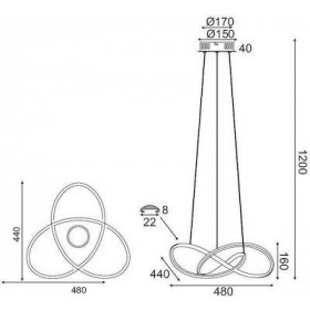 Φωτιστικό LED 48W 3000k Ασημί HM92LEDP48CH ACA LIGHTING