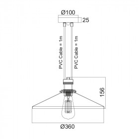 Φωτιστικό Μονόφωτο Ε27 Μαύρο Hippolyte KS12882CB ACA LIGHTING
