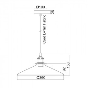 Φωτιστικό Μονόφωτο Ε27 Μαύρο Hippolyte KS1288P361BK ACA LIGHTING