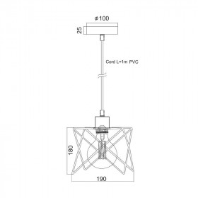 Φωτιστικό Μονόφωτο Ε27 Μαύρο Andy KS1462P1BK ACA LIGHTING