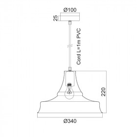 Φωτιστικό Μονόφωτο Ε27 Μαύρο Stooges KS1477P1BK ACA LIGHTING