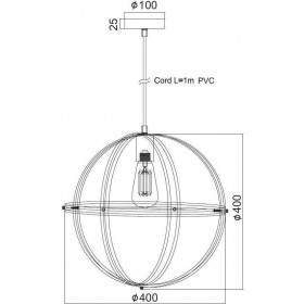 Φωτιστικό Μονόφωτο Ε27 Μαύρο Sirena KS1483P1BK ACA LIGHTING