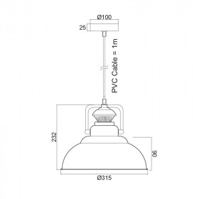 Φωτιστικό Μονόφωτο Ε27 Σκουριά Gaia KS184331R ACA LIGHTING