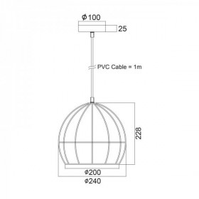 Φωτιστικό Μονόφωτο Ε27 Μαύρο Prometheus KS202925BK ACA LIGHTING