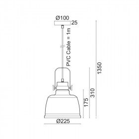 Φωτιστικό Μονόφωτο Ε27 Μαύρο Και Ξύλο Ernest KS212622P ACA LIGHTING