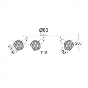 Σποτ Οροφής Τρίφωτο E14 Μαύρο Aladdin MC15613B ACA LIGHTING