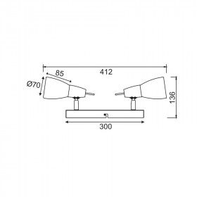 Σποτ Οροφής Δίφωτο E14 Μπρονζέ Και Λευκό Kamet MC542GAB2 ACA LIGHTING