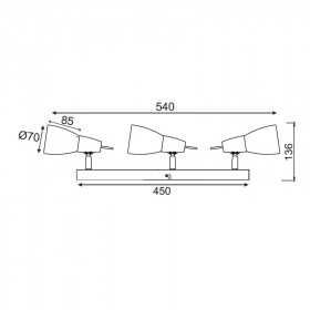 Σποτ Οροφής Τρίφωτο E14 Μπρονζέ Και Λευκό Kamet MC542NM3 ACA LIGHTING