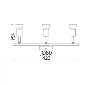 Σποτ Οροφής Τρίφωτο GU10 Μαύρο Trinity MC634BK3 ACA LIGHTING