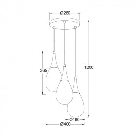 Φωτιστικό Τρίφωτο E14 Χαλκός Atena OD53423RCP ACA LIGHTING