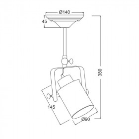 Σποτ Οροφής Ε27 Μαύρο Pompeii OD61011BK ACA LIGHTING