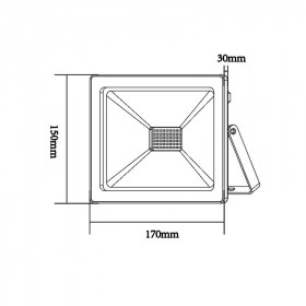 Προβολέας LED 50W 6000K Μαύρο IP66 230V Q5060 ACA LIGHTING