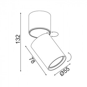 Σποτ Επίτοιχο GU10 Λευκό Elitis RA301S6WH ACA LIGHTING