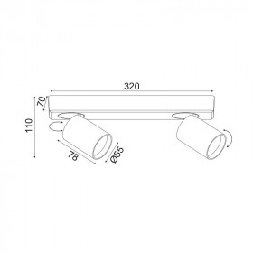 Σποτ Οροφής Δίφωτο GU10 Λευκό Elitis RA302S32WH ACA LIGHTING