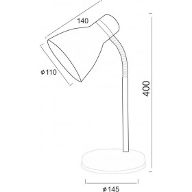 Φωτιστικό Γραφείου E27 Γκρι SF1309G ACA LIGHTING