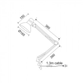 Φωτιστικό Γραφείου E27 Ασημί Με Μέγγενη Penna SF606BS ACA LIGHTING