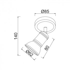 Σποτ Επίτοιχο GU10 Σατινέ Brulee SU281PBR ACA LIGHTING