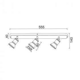 Σποτ Οροφής Τρίφωτο GU10 Ορείχαλκος Brulee SU283EPBR ACA LIGHTING