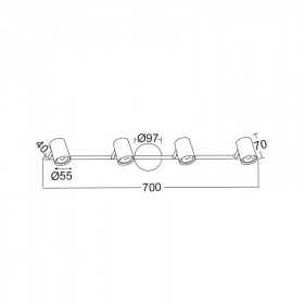 Σποτ Οροφής Τετράφωτο GU10 Μαύρο Orfeas SUH1894TB ACA LIGHTING