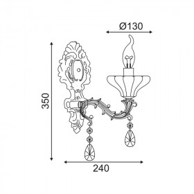 Απλίκα E14 Μπρονζέ και Διάφανο Sarto TNK854531W ACA LIGHTING