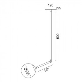 Φωτιστικό Μονόφωτο Ε27 Ορείχαλκος Thetis V260501P ACA LIGHTING