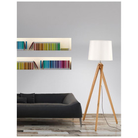 Φωτιστικό Δαπέδου E27 Φυσικό Και Λευκό Alma 60201 NOVA LUCE