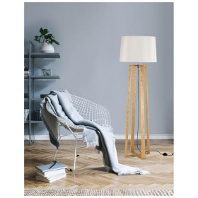 Φωτιστικό Δαπέδου E27 Φυσικό Και Λευκό Alma 60202 NOVA LUCE
