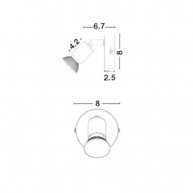 Σποτ Επίτοιχο GU10 Νικελ Σατινέ Base 660001 NOVA LUCE