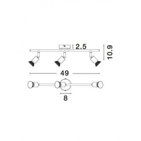 Σποτ Οροφής Τρίφωτο GU10 Σκουριά Base 662003 NOVA LUCE
