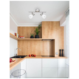 Σποτ Οροφής Δίφωτο GU10 Νικελ Σατινέ Publico 667002 NOVA LUCE