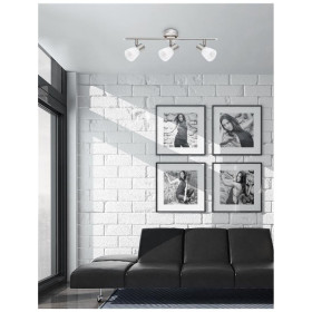 Σποτ Οροφής Τρίφωτο E14 Νικελ Σατινέ Publico 667003 NOVA LUCE