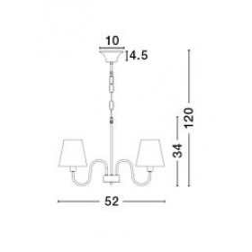 Φωτιστικό Τρίφωτο Ε14 Αντικέ Elizabeth 7120021 NOVA LUCE