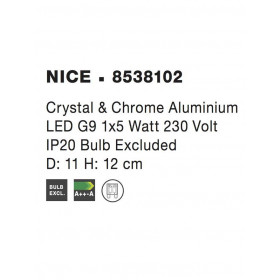 Απλίκα G9 Ασημί Nice 8538102 NOVA LUCE