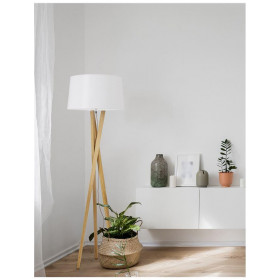 Φωτιστικό Δαπέδου Ε27 Λευκό Και Φυσικό Salino 9145061 NOVA LUCE