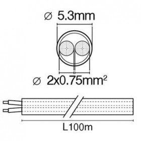 Καλώδιο H03VV-F 2x0.75mm² Στρογγυλό Διάφανο SALCAVI