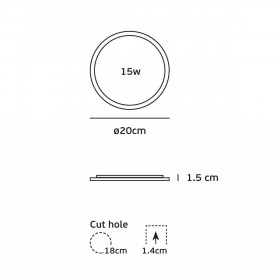 Πάνελ LED Χωνευτό 15W 4000k Στρογγυλό Λευκό VK/04049/W/C VK LED