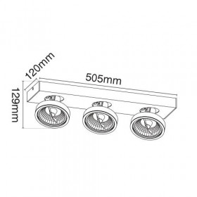 Σποτ Οροφής Τρίφωτο GU10 Μαύρο VK/03111CE/3/B VK LED