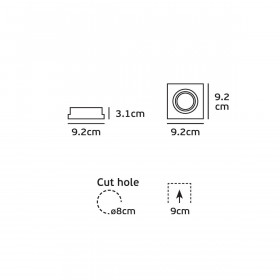 Σποτ Χωνευτό GU10 Μαύρο Κινητό VK/03114G/B VK LED